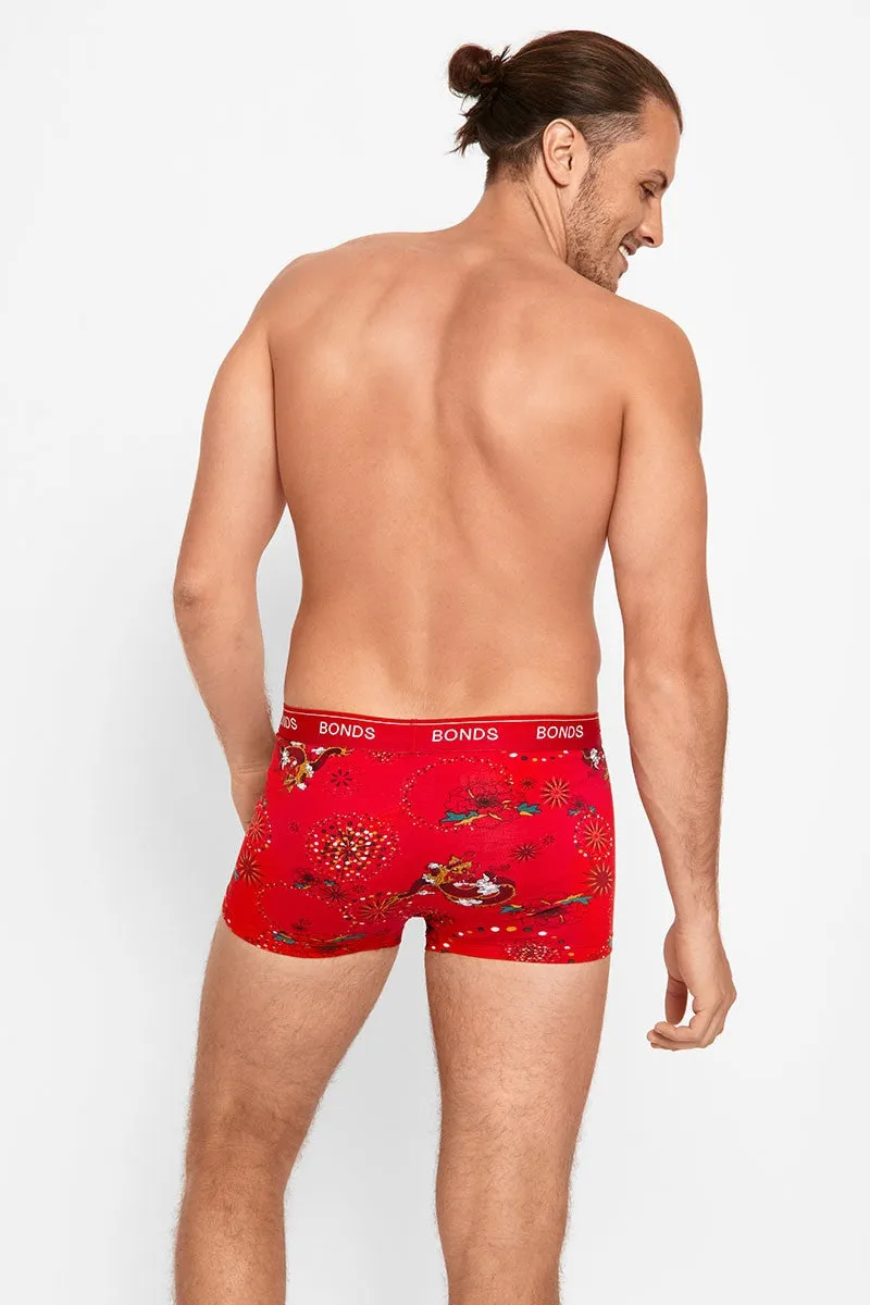 10 x Mens Bonds Guyfront Trunks Underwear Red Lucky Dragon