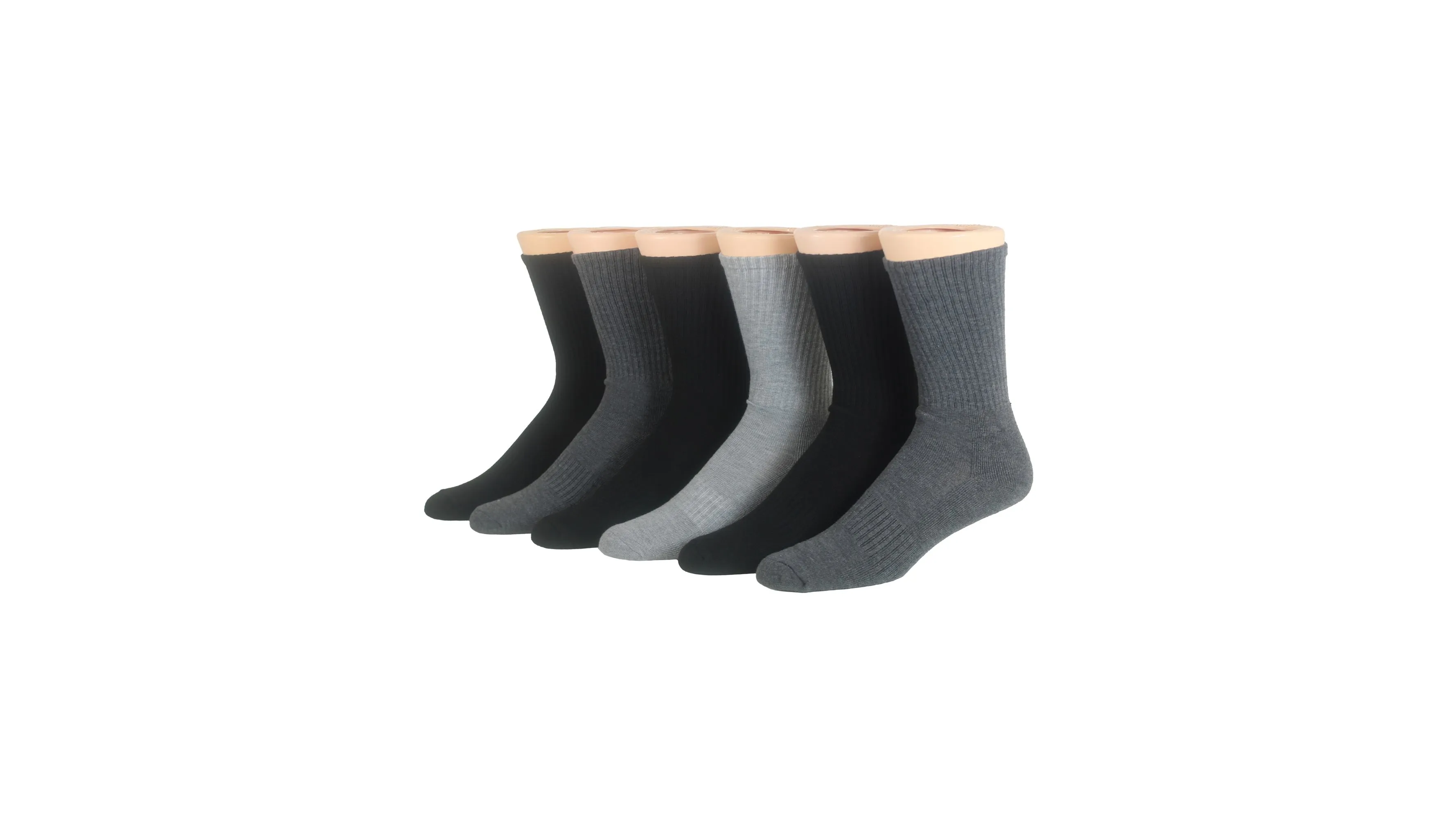 1/2 Cushion Athletic Crew Socks, 6 Pack