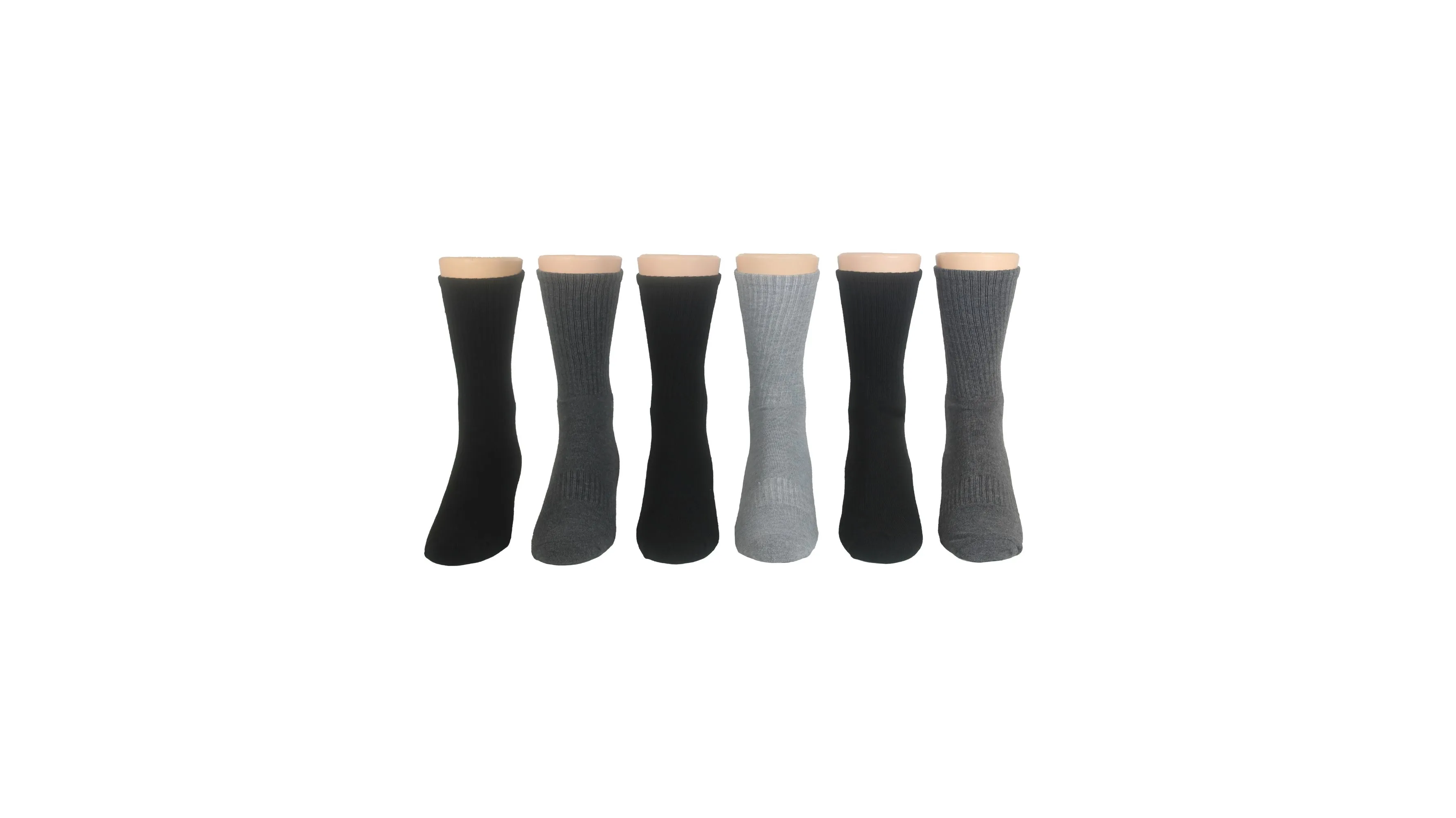 1/2 Cushion Athletic Crew Socks, 6 Pack