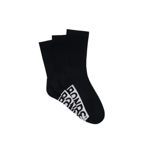 12 X Bonds Mens Logo Comfy Cushioned Crew Black Socks