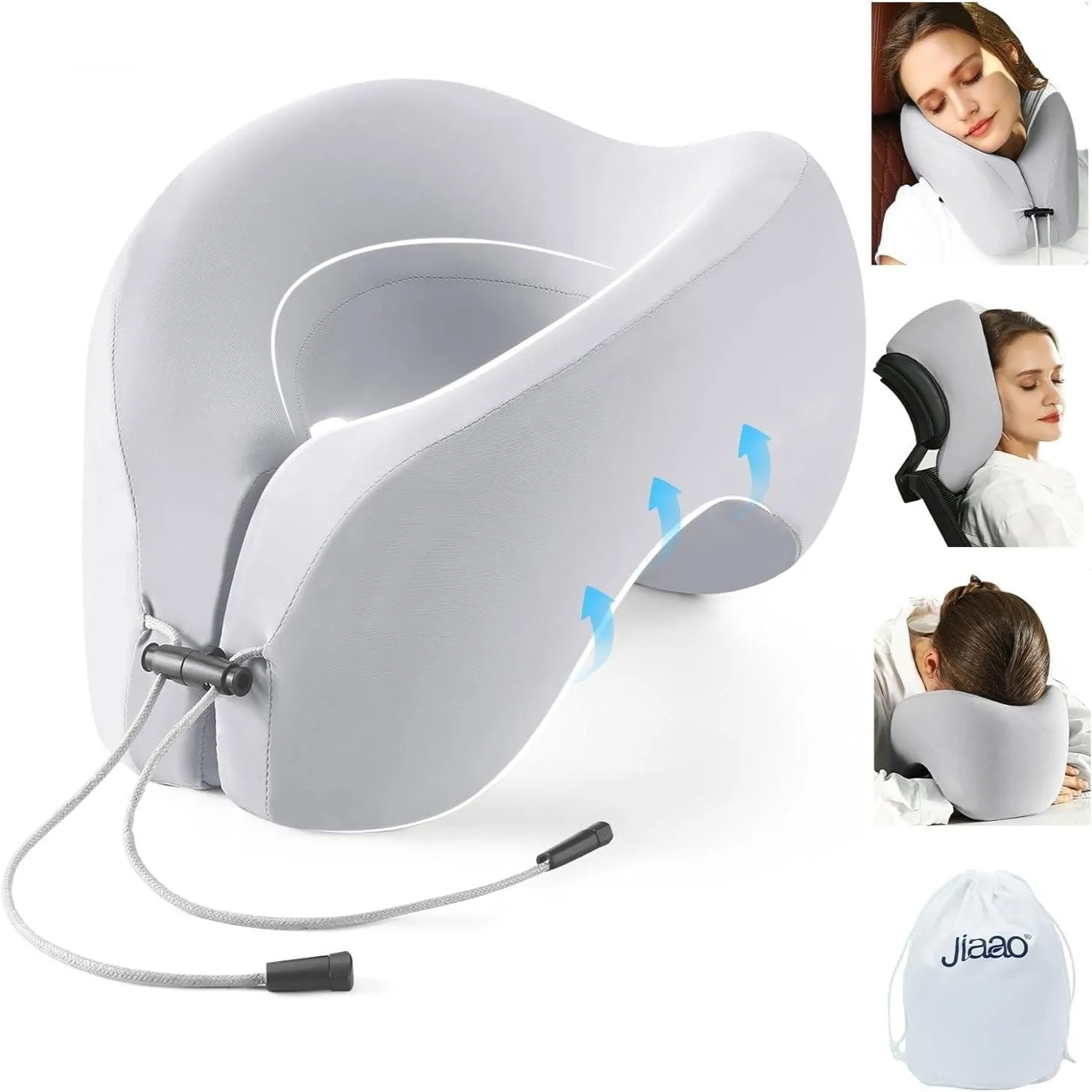 2-In-1 Travel Neck Pillow, Advanced Neck Support for Long Flights