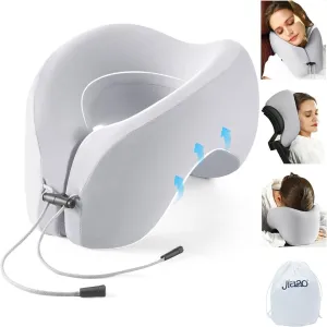 2-In-1 Travel Neck Pillow, Advanced Neck Support for Long Flights