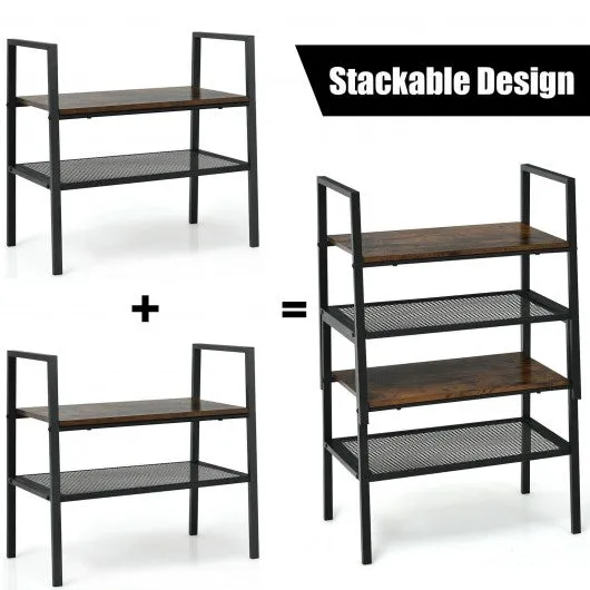 2-Tier Storage Stackable Shoe Shelf Display Rack  for Home