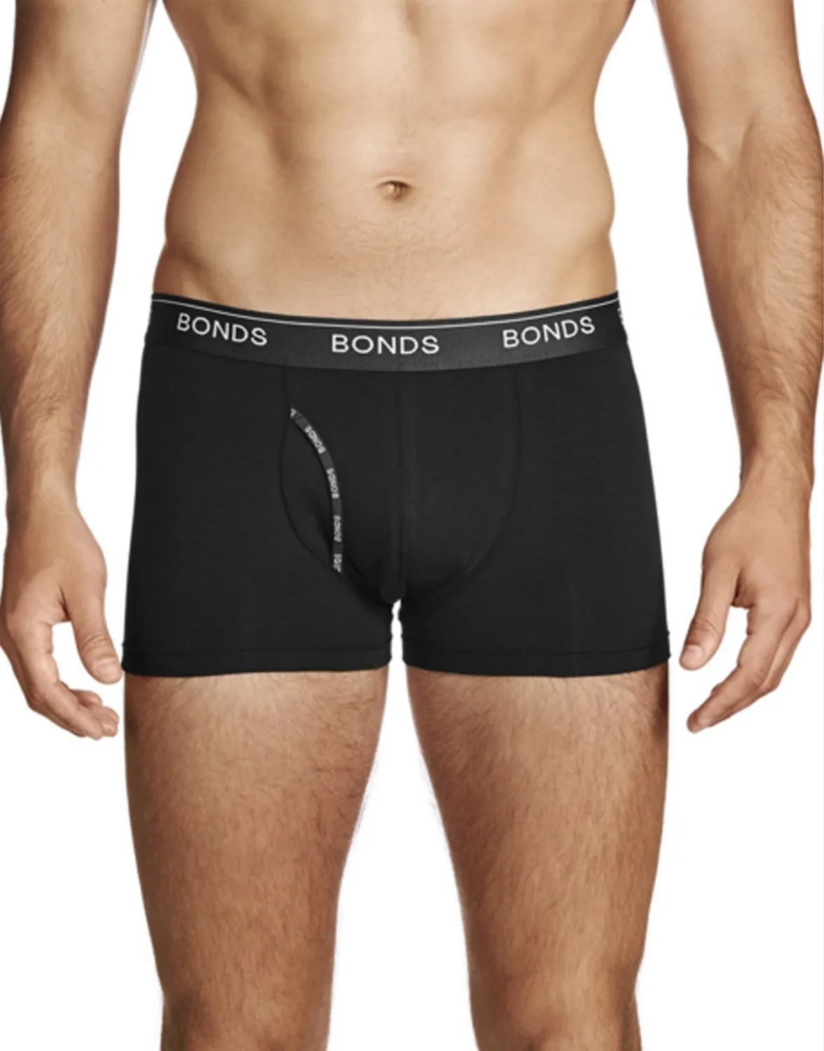 24 X Bonds Mens Guyfront Trunks Underwear Black/Grey/Grey Stripe