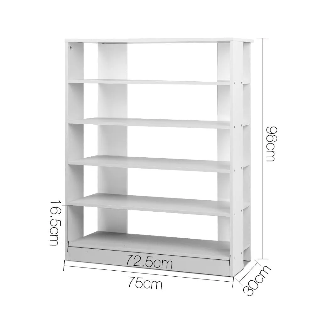 6-Tier White Shoe Rack for 30 Pairs, Eco-Friendly - Artiss