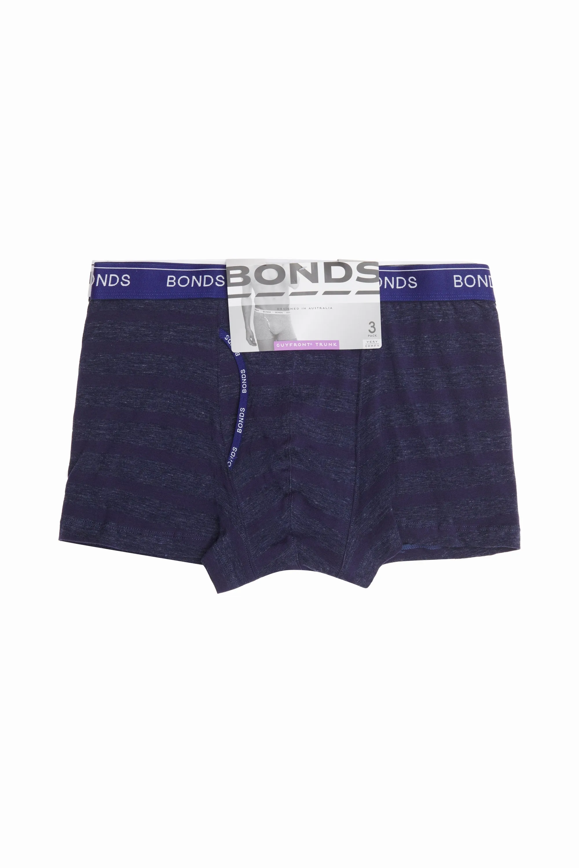 6 x Mens Bonds Guyfront Trunk Trunks Underwear – Navy Stripe 21C