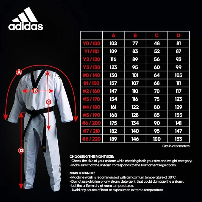 adidas Adi-Flex 3 /// 100% Flexible Polyester Taekwondo Uniform