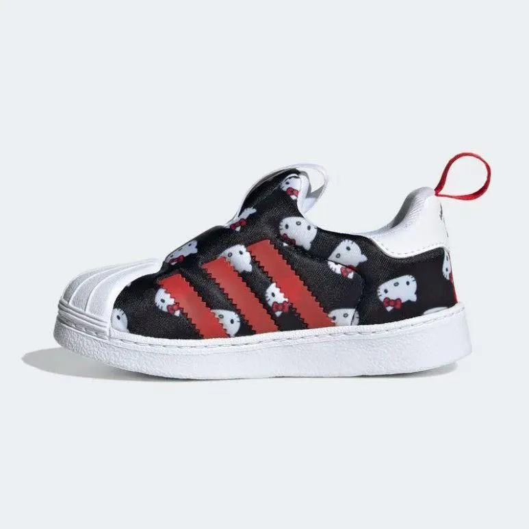 Adidas Kid's Hello Kitty Superstar 360 Shoes - Cloud White / Core Black / Vivid Red