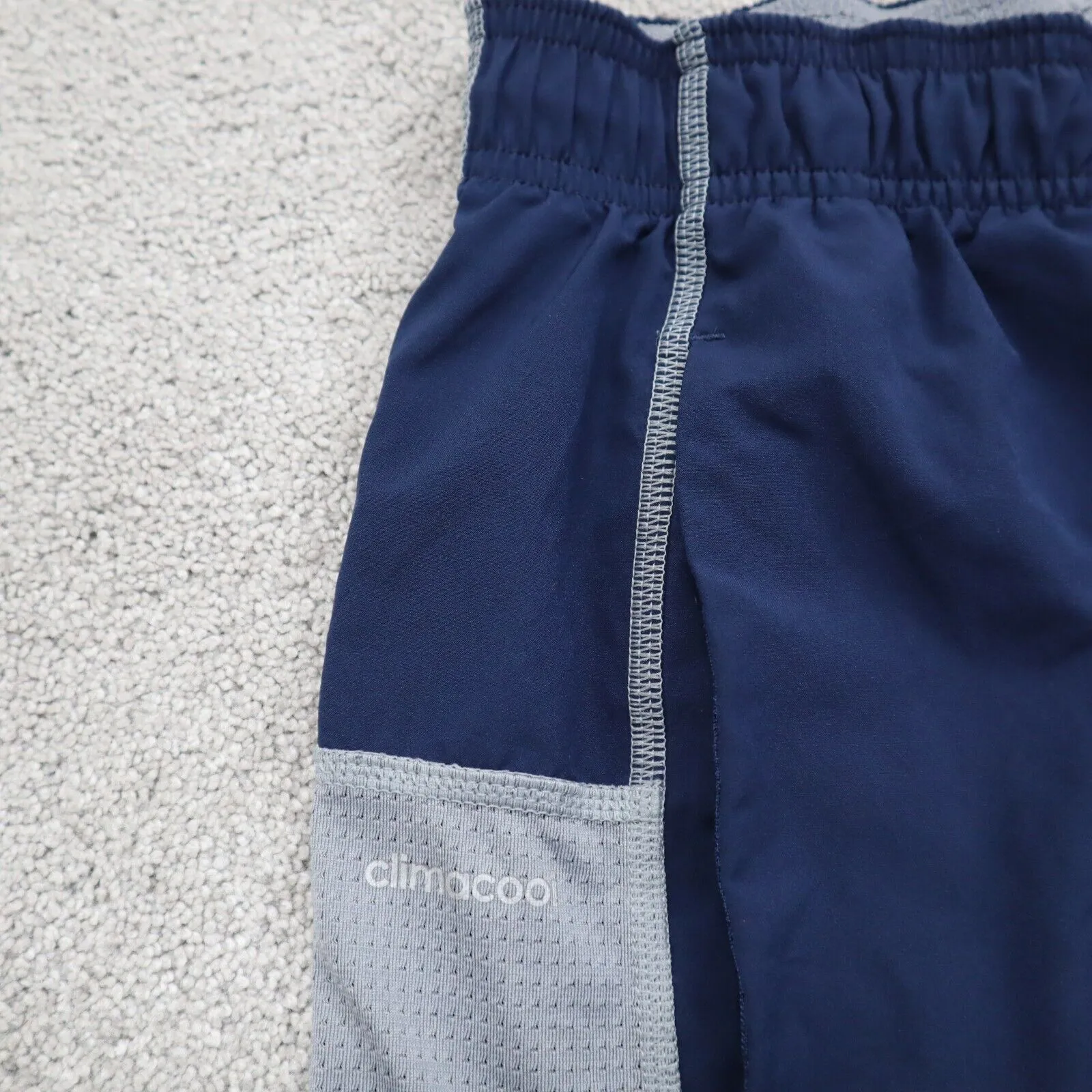 Adidas Men Athletic Shorts Running Elastic Waist Logo CLIMACOOL Blue Size 26