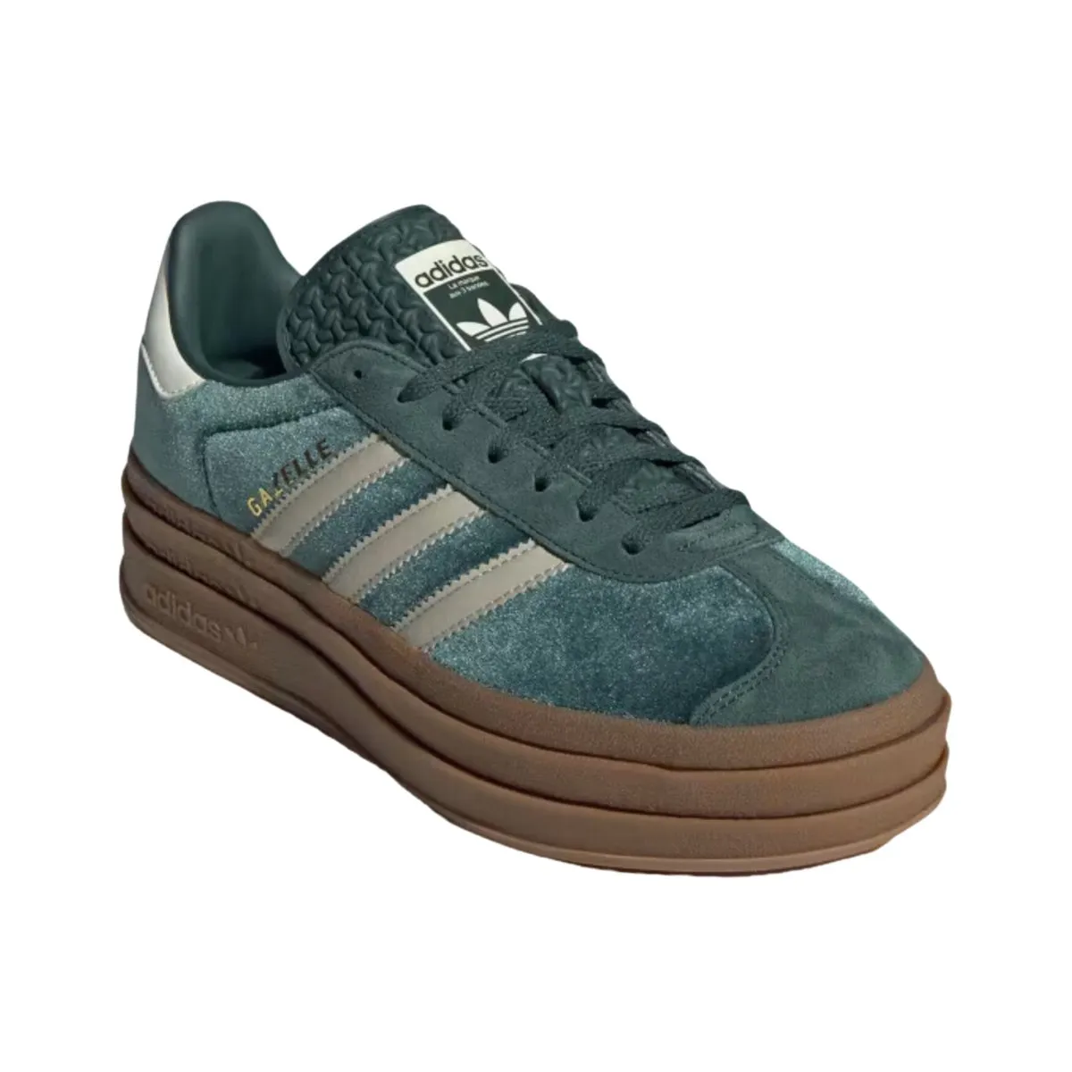 Adidas Women's Gazelle Bold Mineral Green/Putty Grey Velvet