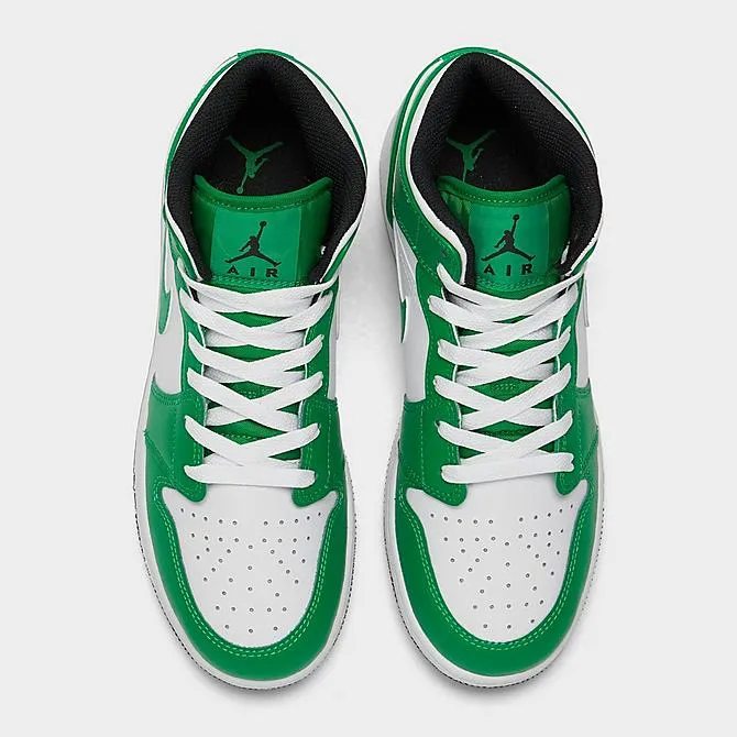 Air Jordan 1 Mid GS Lucky Green Black DQ8423-301