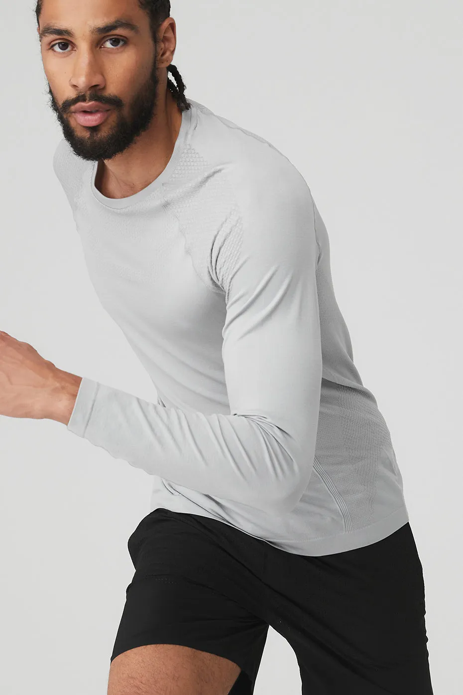 Amplify Seamless Long Sleeve - Athletic Heather Grey