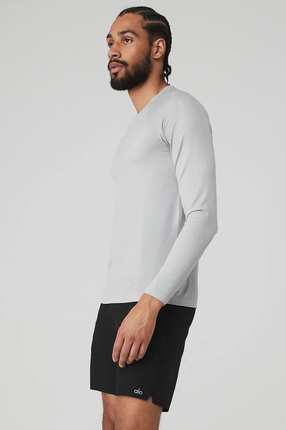 Amplify Seamless Long Sleeve - Athletic Heather Grey