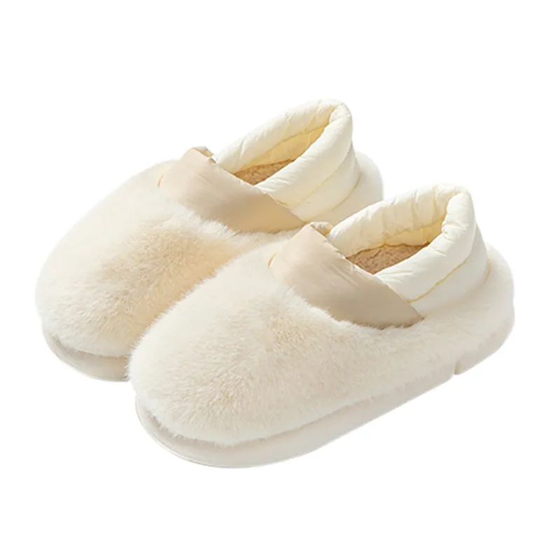 Anti-Slip Winter Slippers Comfortable Warm Plush Flurry Slides Indoor Slippers Floor Cozy Shoes For Women Men Couple