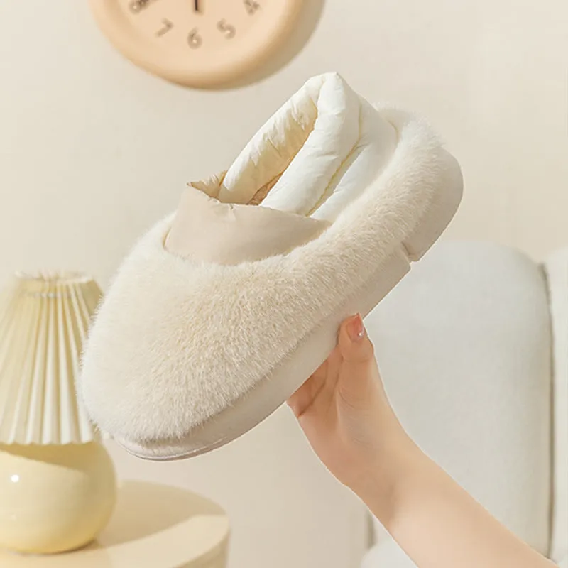 Anti-Slip Winter Slippers Comfortable Warm Plush Flurry Slides Indoor Slippers Floor Cozy Shoes For Women Men Couple