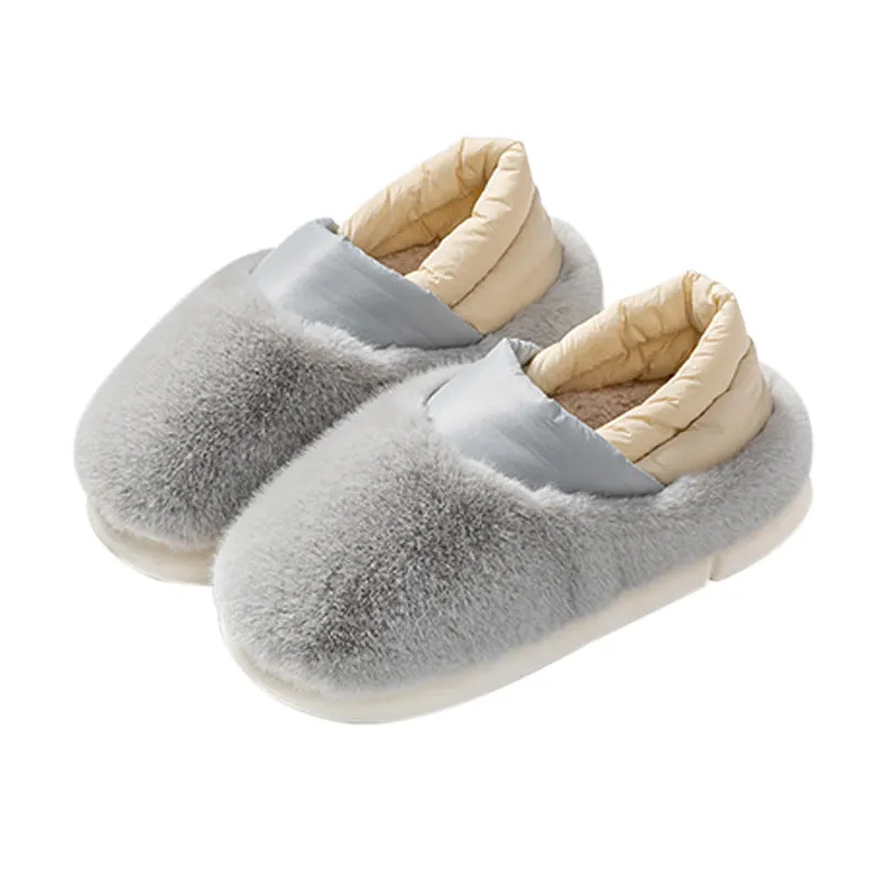 Anti-Slip Winter Slippers Comfortable Warm Plush Flurry Slides Indoor Slippers Floor Cozy Shoes For Women Men Couple