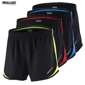 ARSUXEO Mens Summer Sports 3" Marathon Running Shorts Training Jogging Athletic Shorts Breathable Quick Dry Run Shorts B165