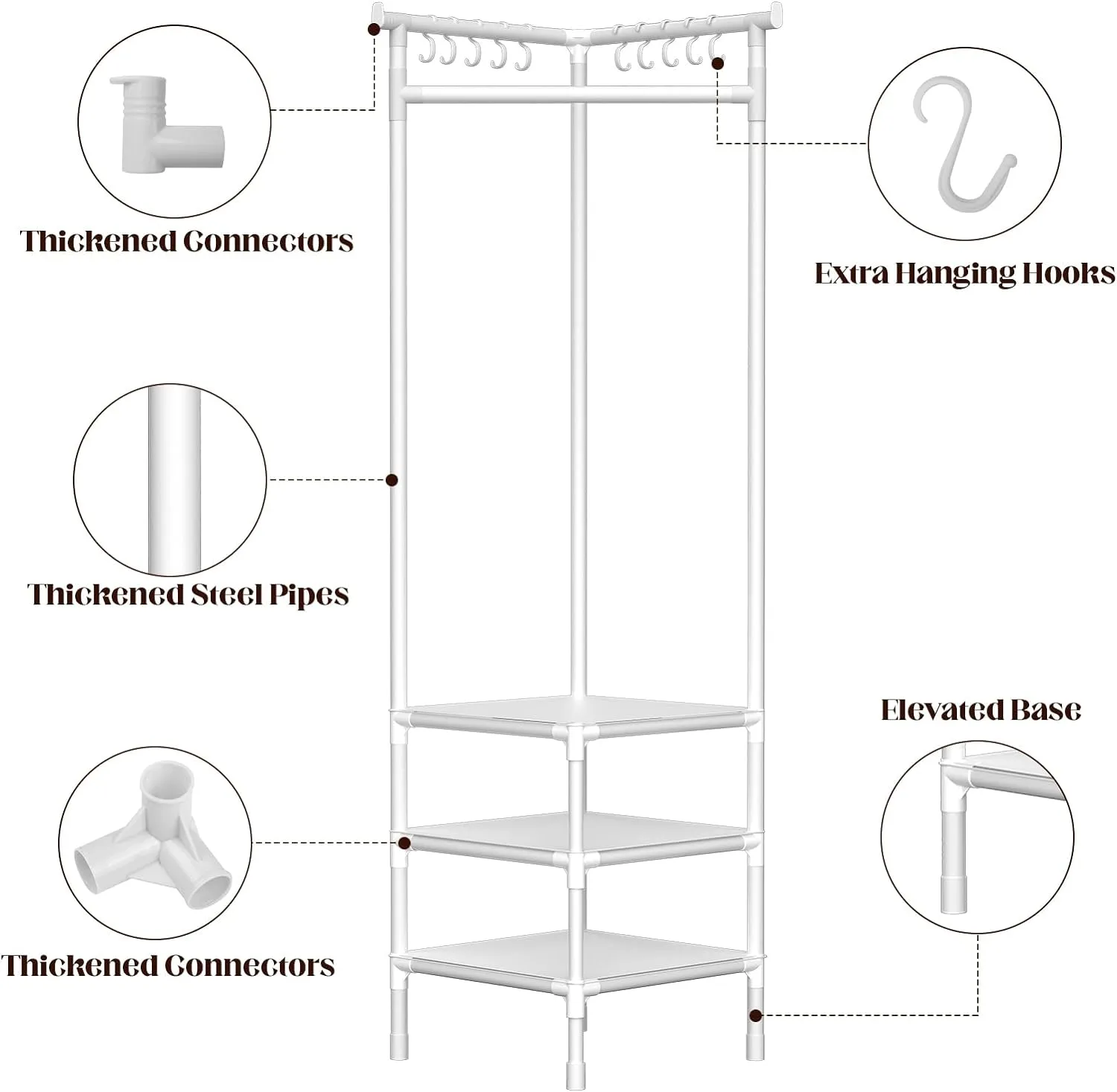 Attachable Wall Corner Rack