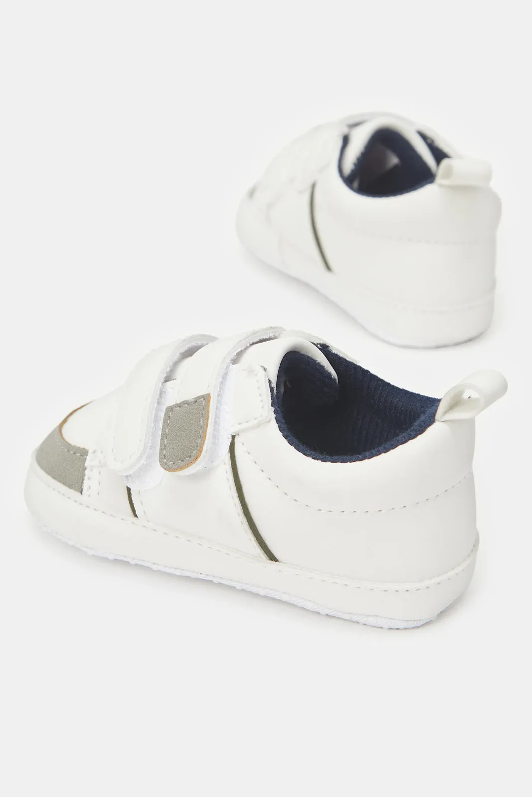 Baby White Velcro Strap Shoes