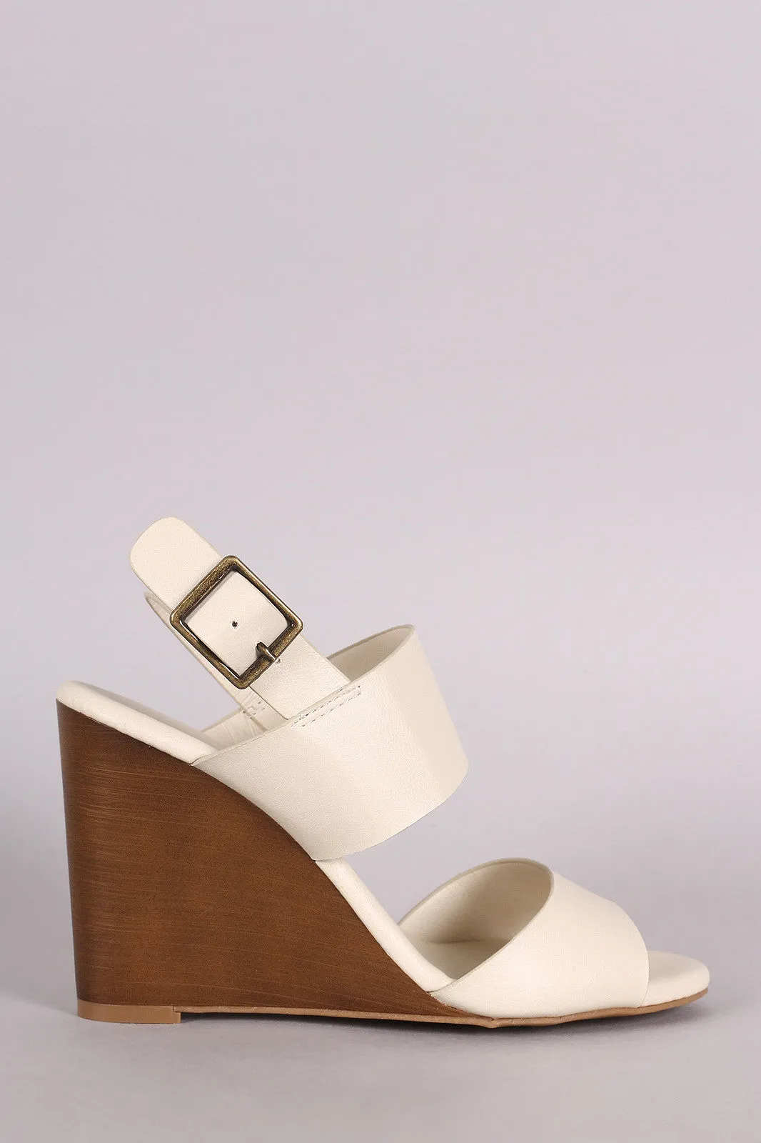 Bamboo Two-Band Slingback Wedge