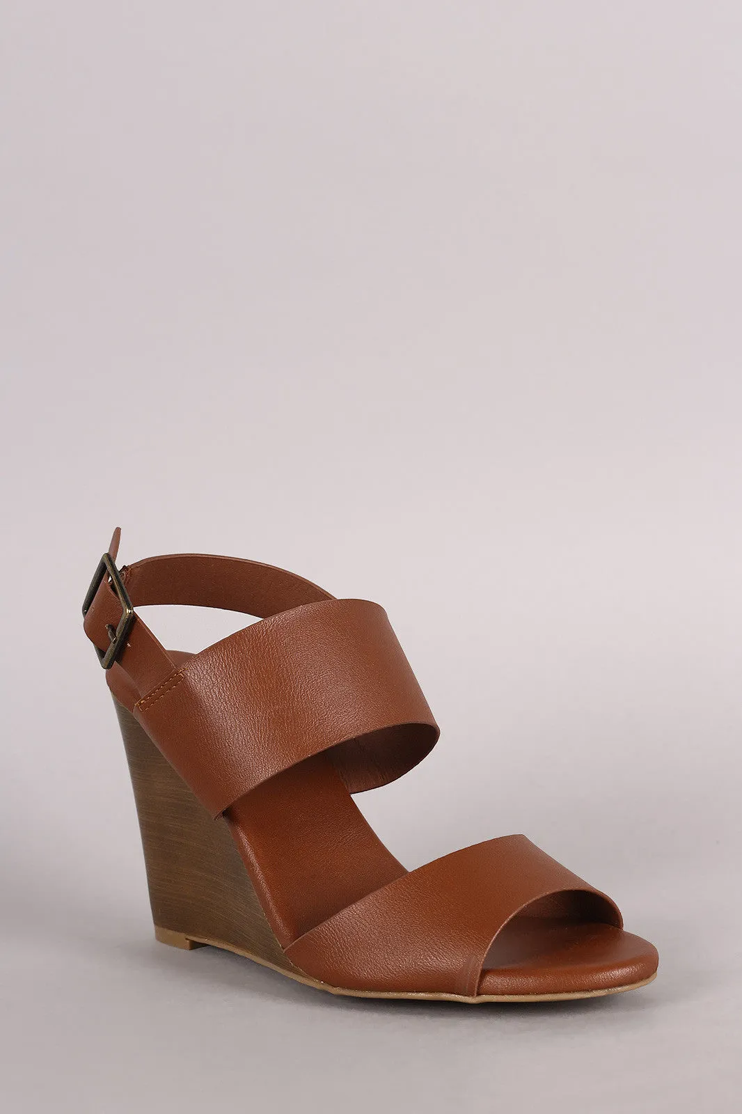 Bamboo Two-Band Slingback Wedge