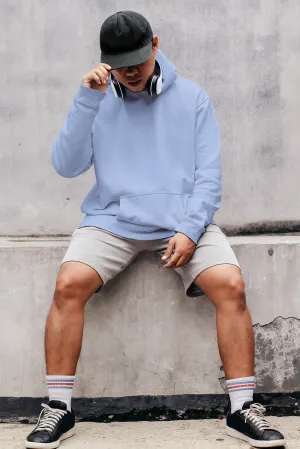 Basic Snow Blue Winter Hoodies