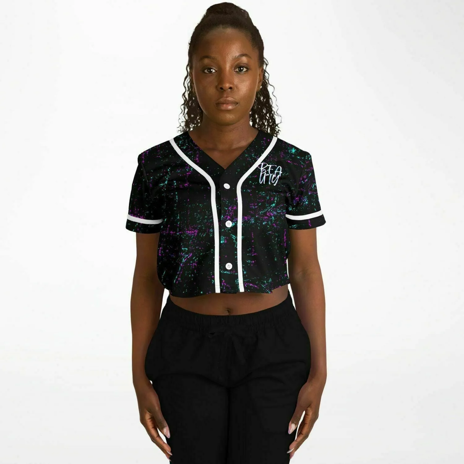 Beauty Premium Fashion Women's Cropped Baseball Jersey