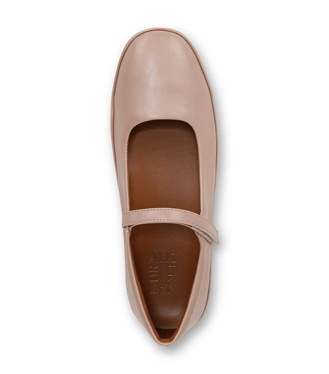 Behold Mary Jane Flat Warm Taupe Leather