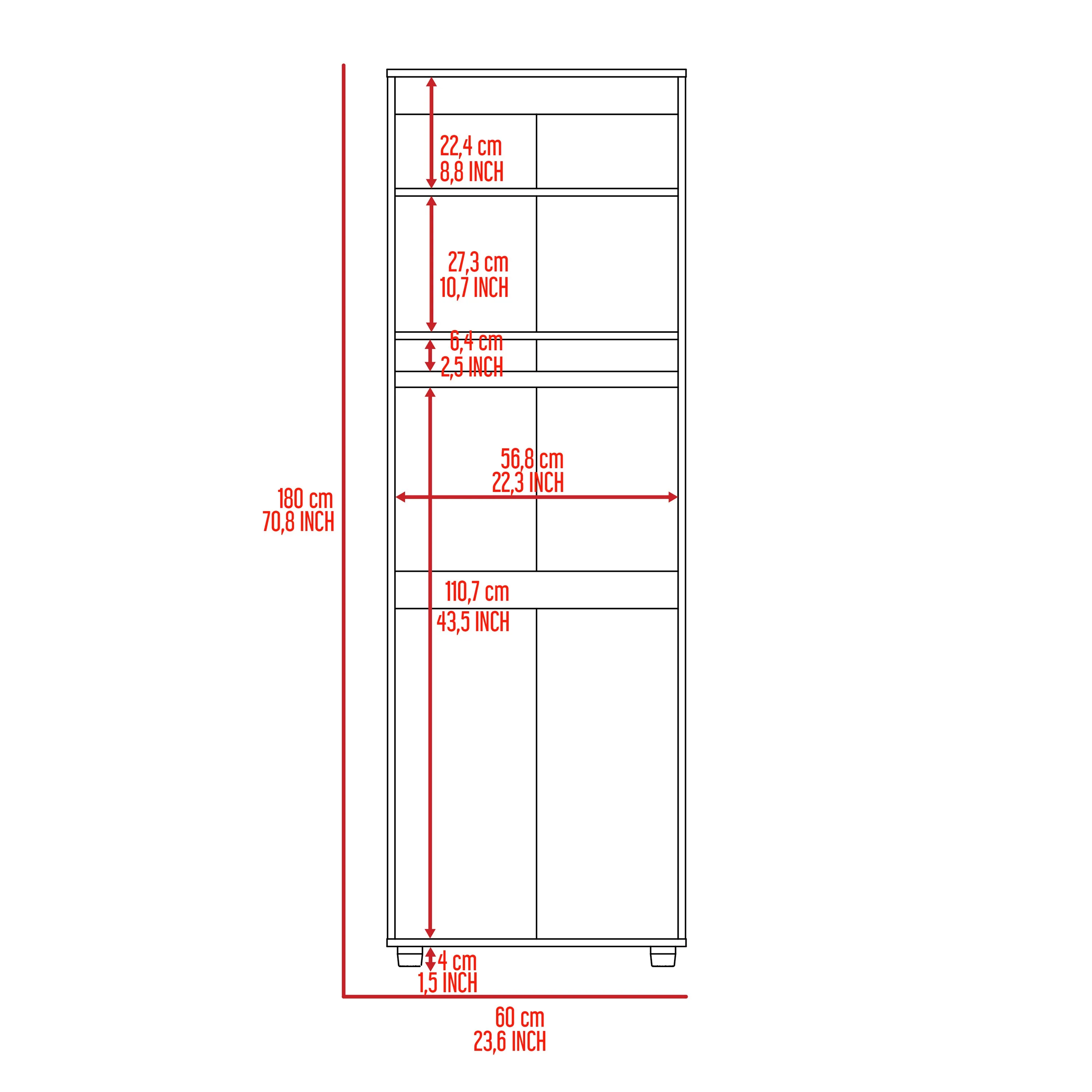 Blackwood 2-Shelf Rectangle Armoire