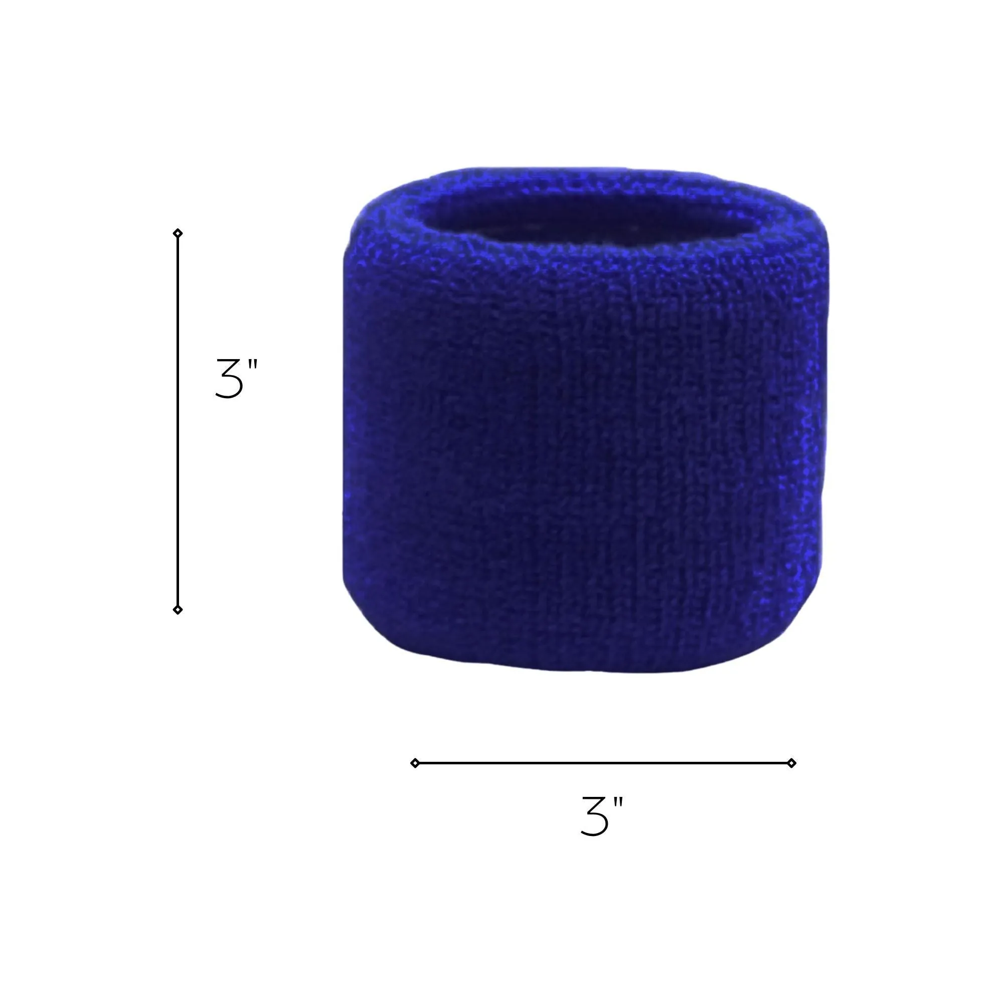 Blue Wrist Sweatbands - 6 Pack