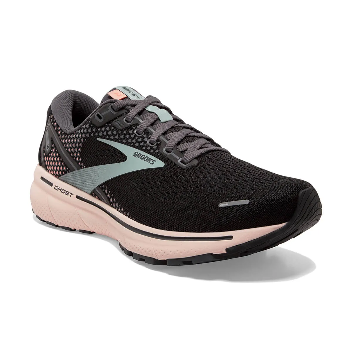 Brooks Ghost 14 Womens | Black/pearl/peach