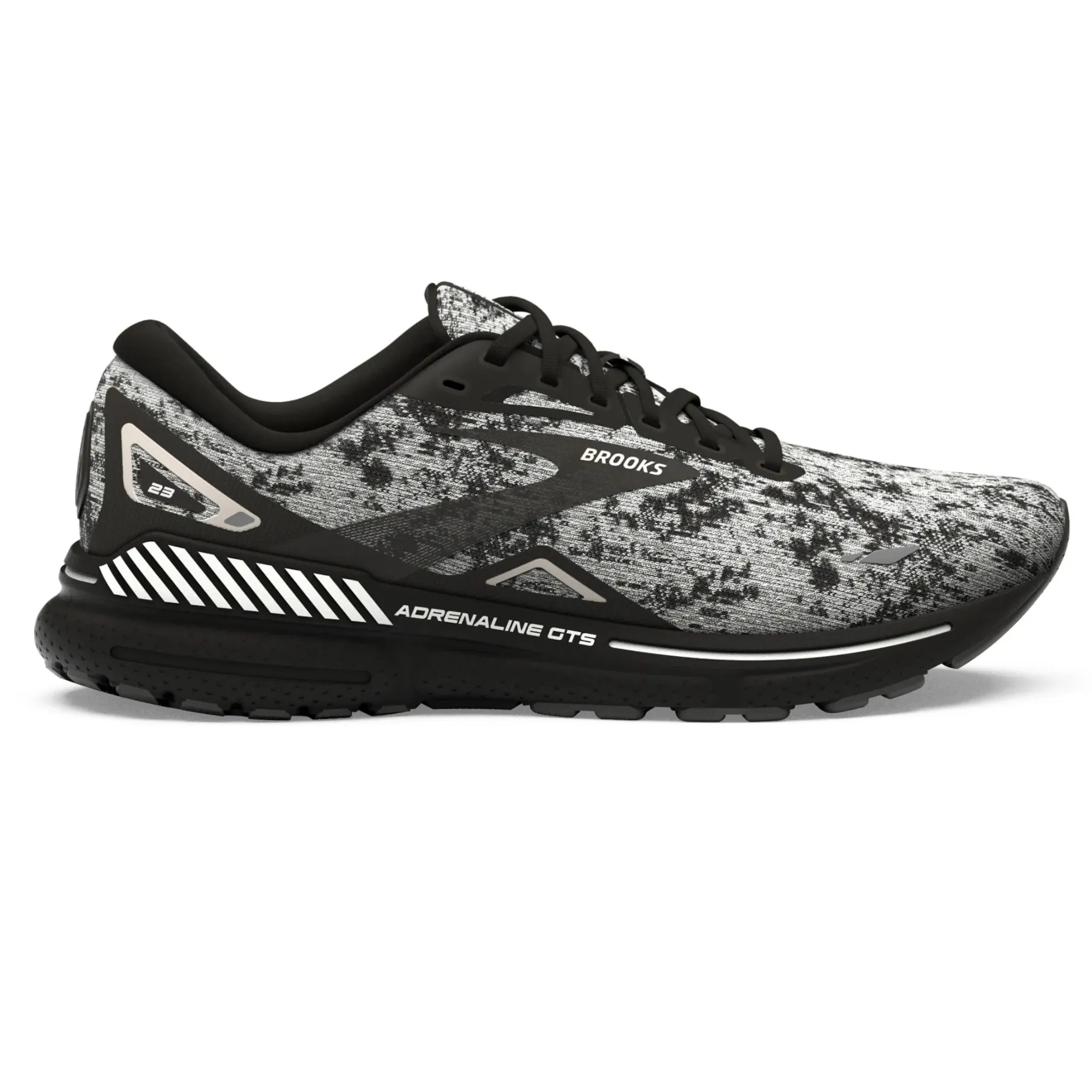 Brooks Men's 110391 135 Adrenaline GTS 23  White Grey Black Cushion Support Running Shoes