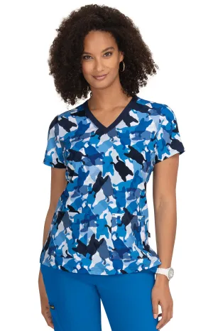 Camo Frenchie Scrub Top by Koi