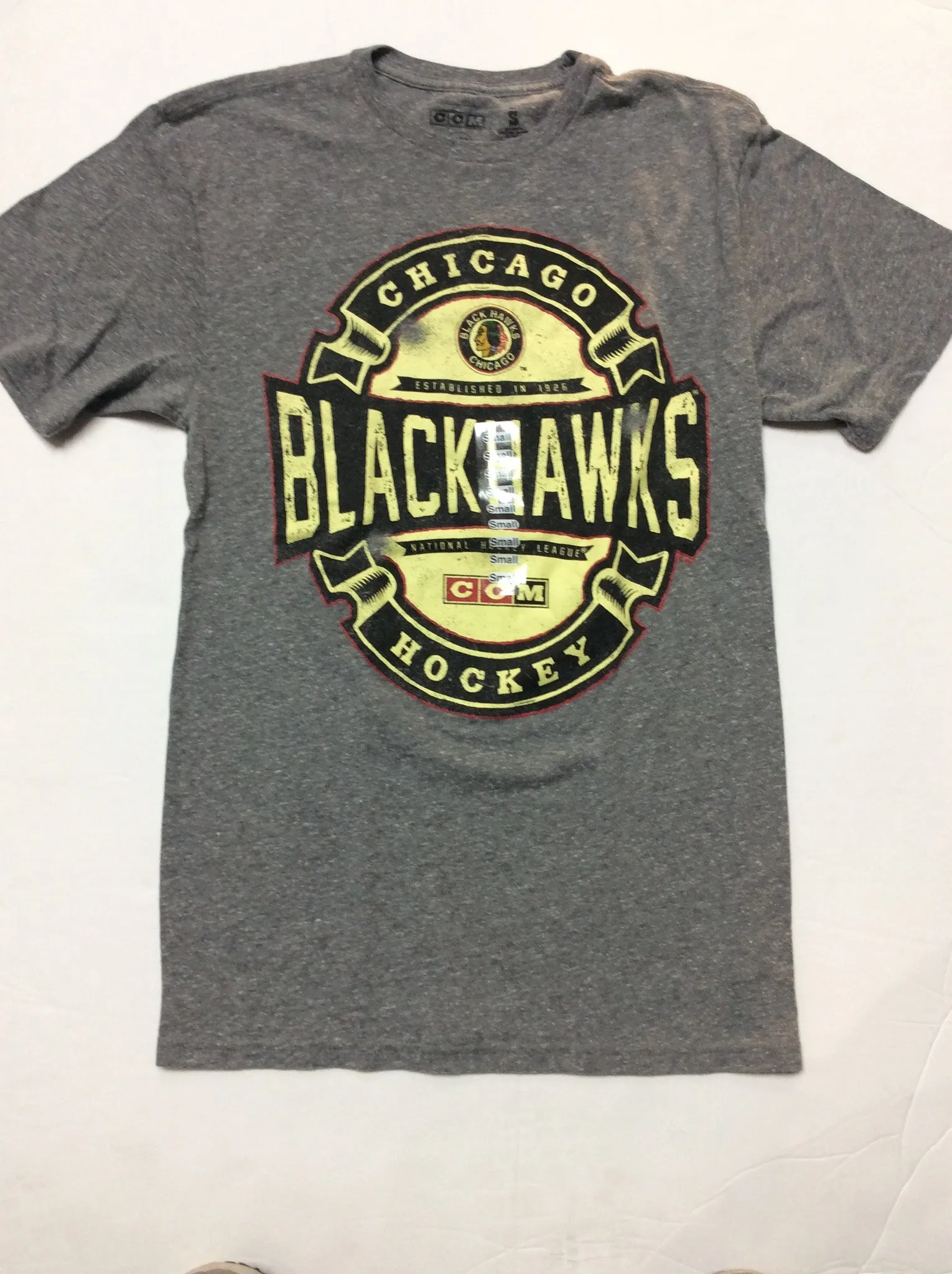 Chicago Blackhawks CCM Established In 1926 Athletic Equipment Adult Shirt