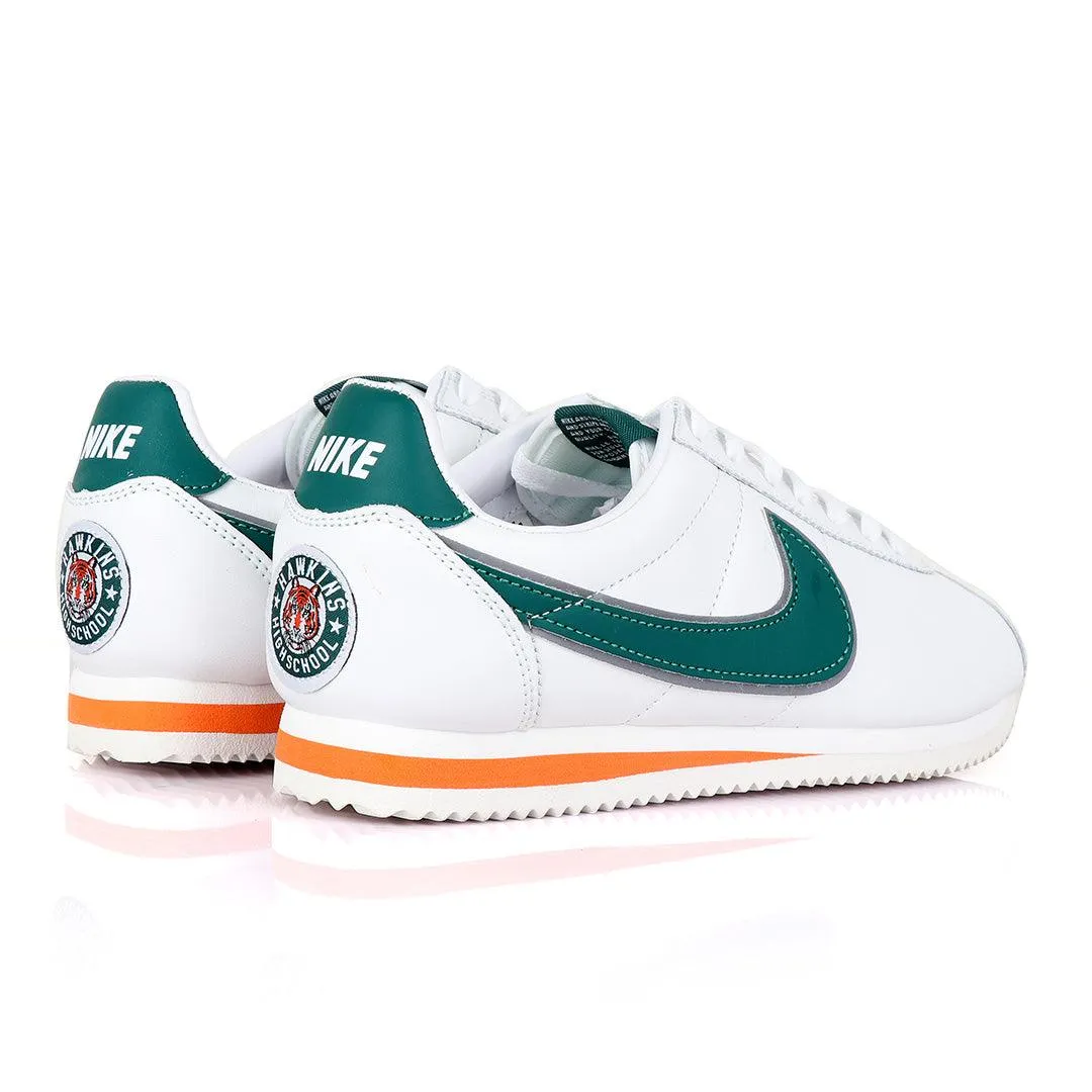 Classic Nk Cortez Hawkins Prem  White and Green Sneakers