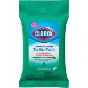 Clorox® Disinfecting Wipes, Fresh Scent, 9 Wipes/Pack, 24 Packs/Carton