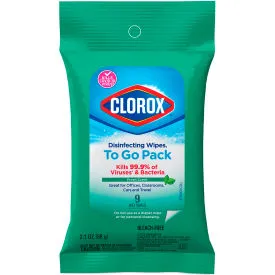 Clorox® Disinfecting Wipes, Fresh Scent, 9 Wipes/Pack, 24 Packs/Carton