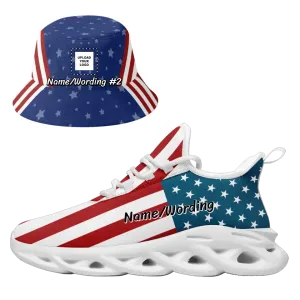 Company gift ideas for customers, business gifts ideas Customized Bucket Hat and Casual Shoe Combo For Independence Day, MS-C0601-YW058