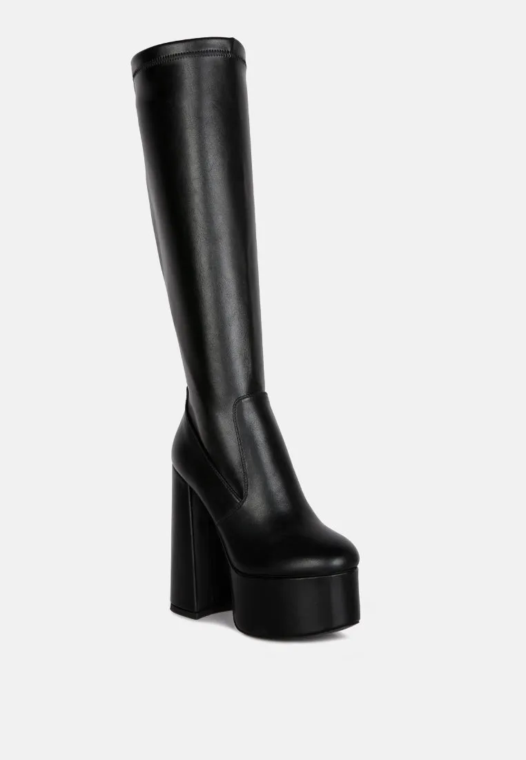 Coraline High Block Heeled Calf Boots