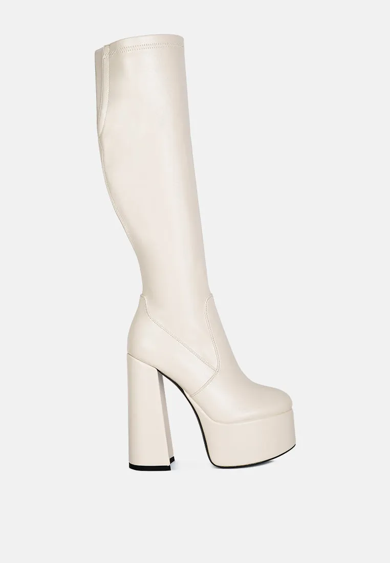 Coraline High Block Heeled Calf Boots