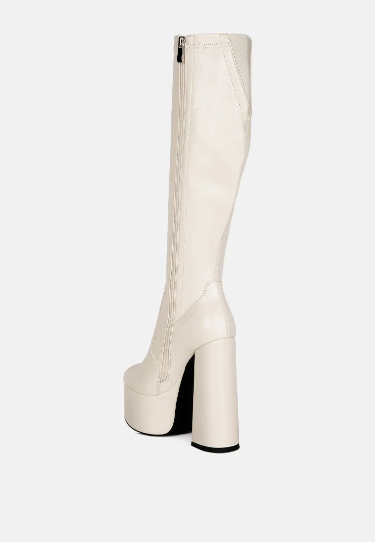 Coraline High Block Heeled Calf Boots