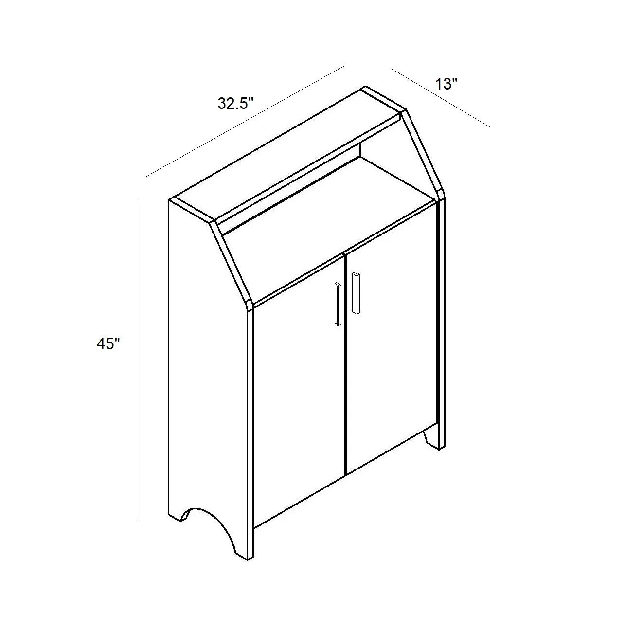 Cory Two Door Shoe Storage Cabinet - Espresso