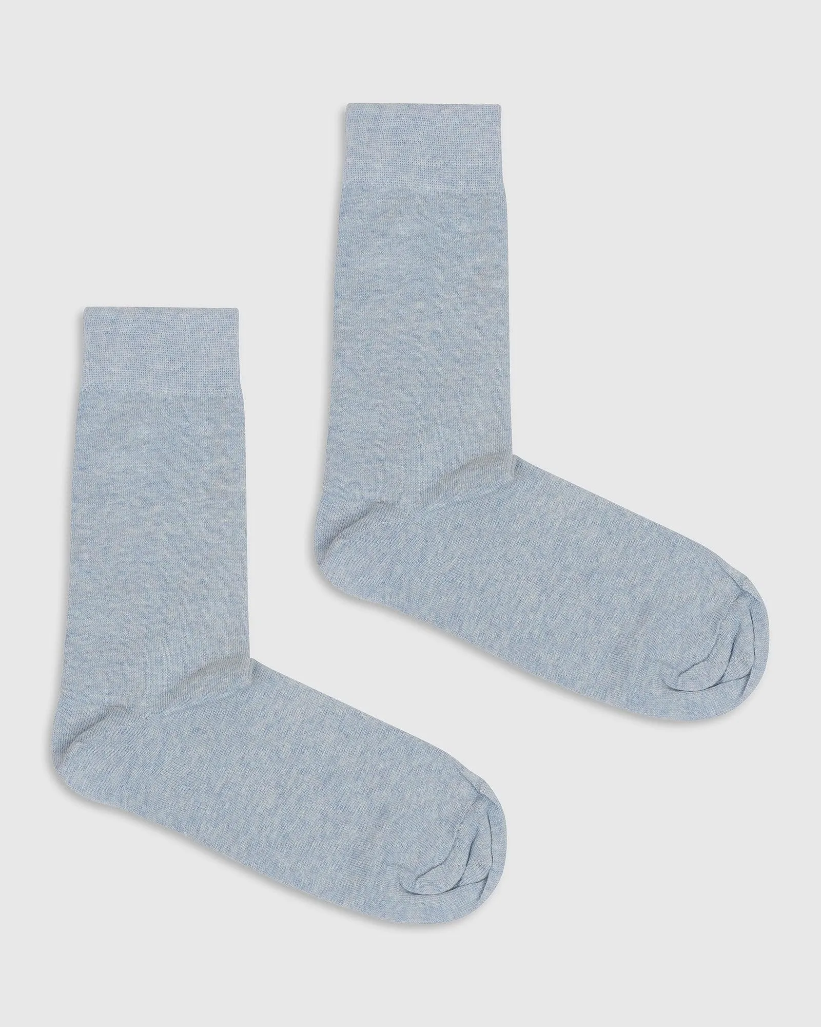 Cotton Light Blue Solid Socks - Samu