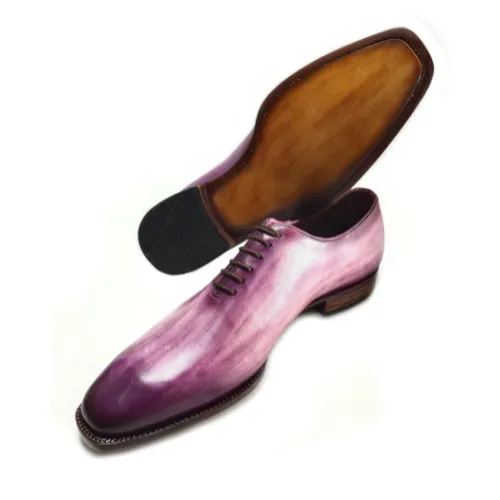 Custom Made Handmade Goodyear Welted Shoes Hand Painted Unique Design Premium Quality Two Tone Leather Lace Up Oxford Mens Dress Shoes