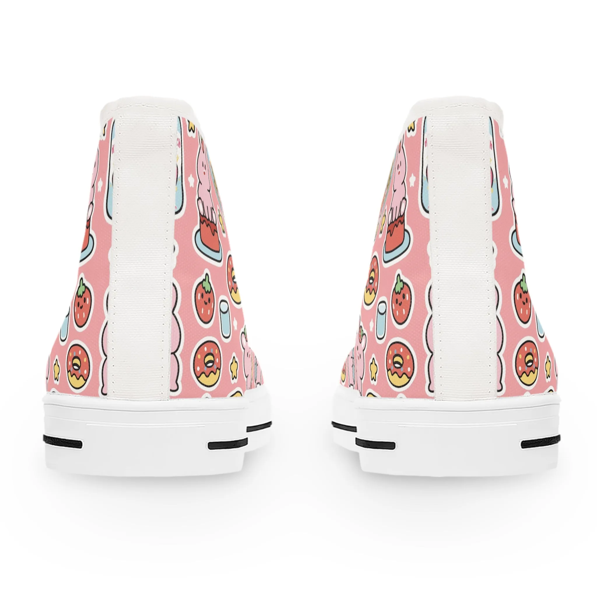 Cute Rabbit Ice Cream Women's High Top Sneakers