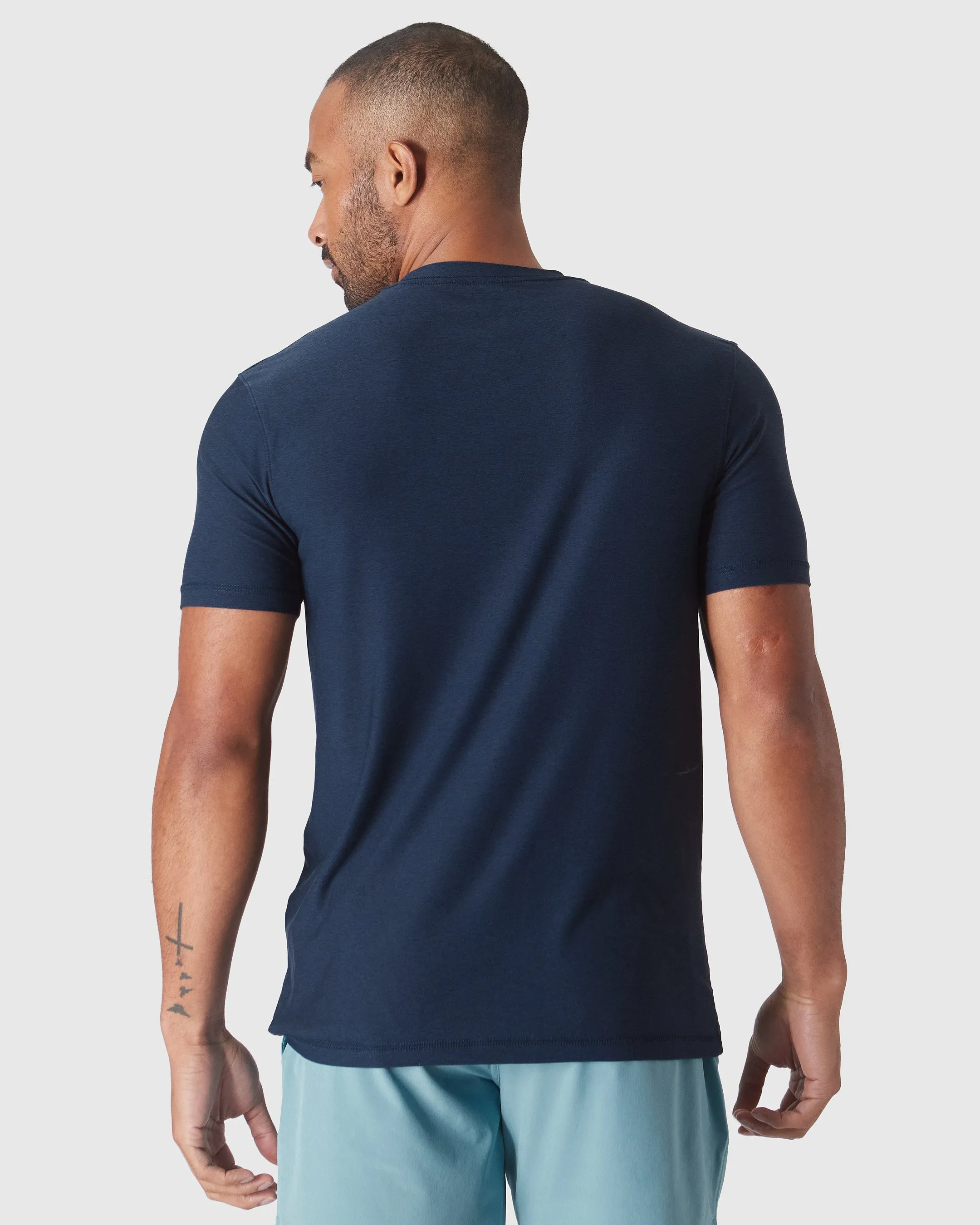 Dark Heather Cadet Active Crew Neck Tee