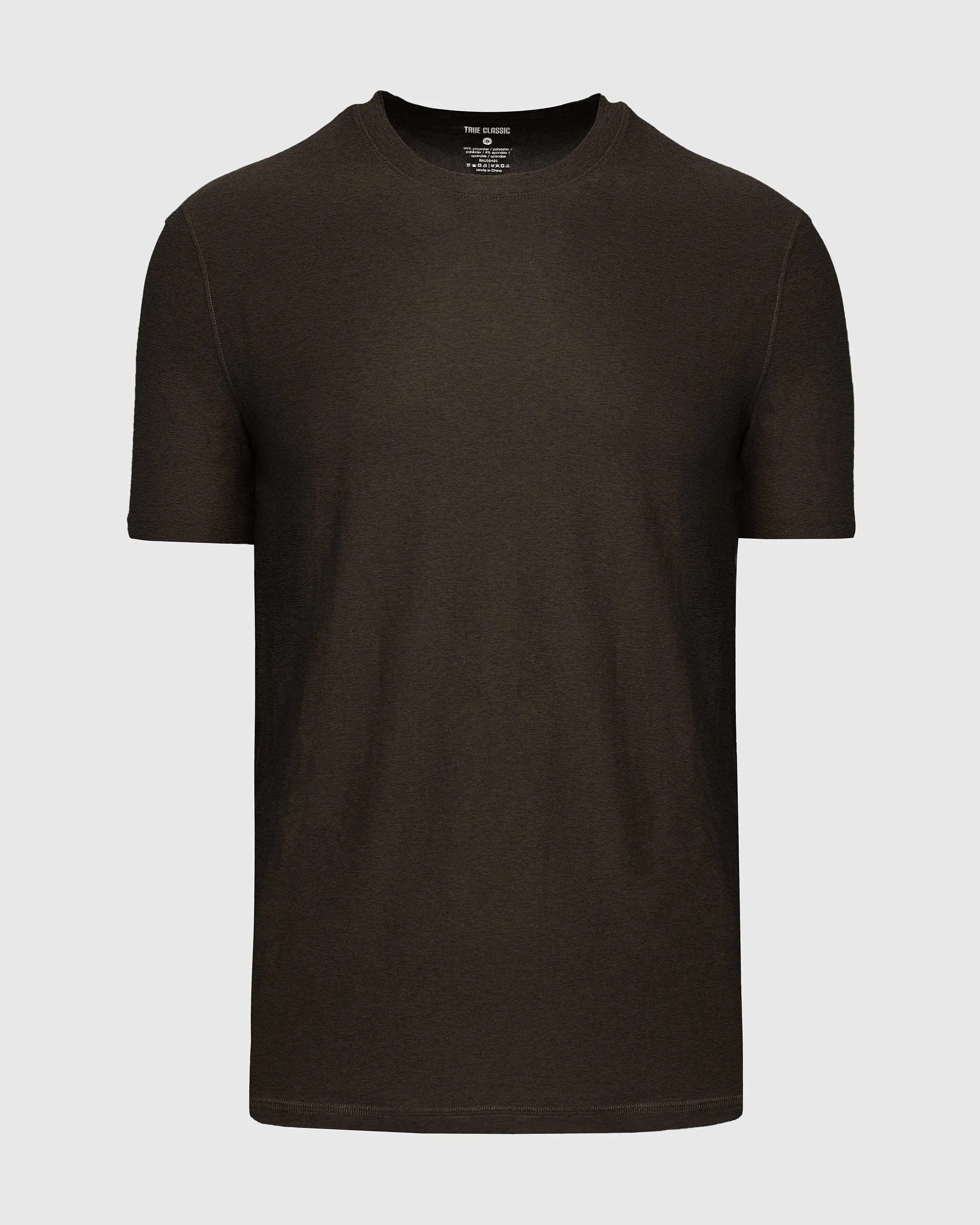 Dark Heather Cocoa Active Crew Neck Tee