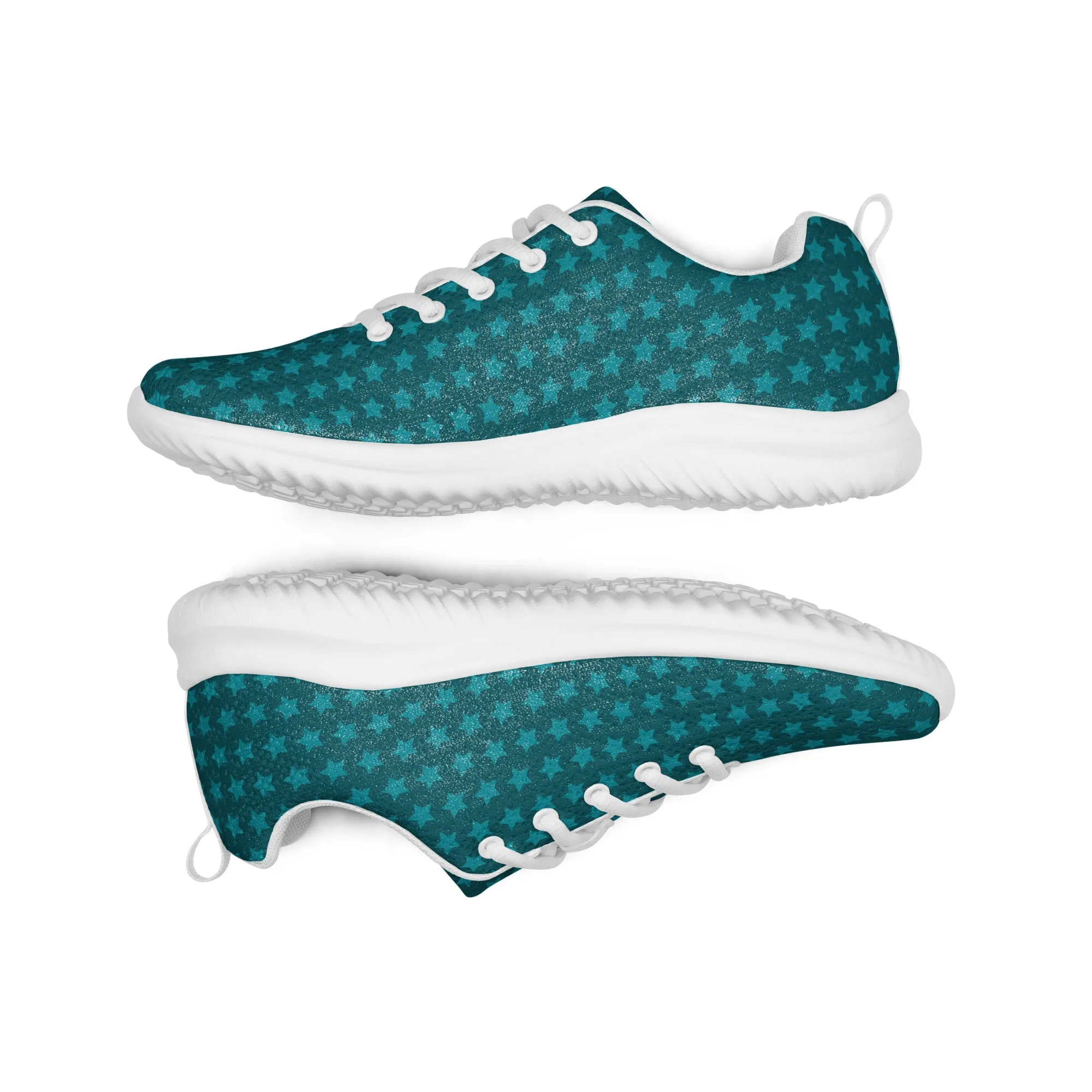 DASH Stars Green Men’s Athletic Shoes Lightweight Breathable Design by IOBI Original Apparel