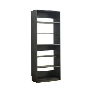 Dee Modular Closet System, 5 Tier Storage Shelves, Black Wood Finish By Casagear Home