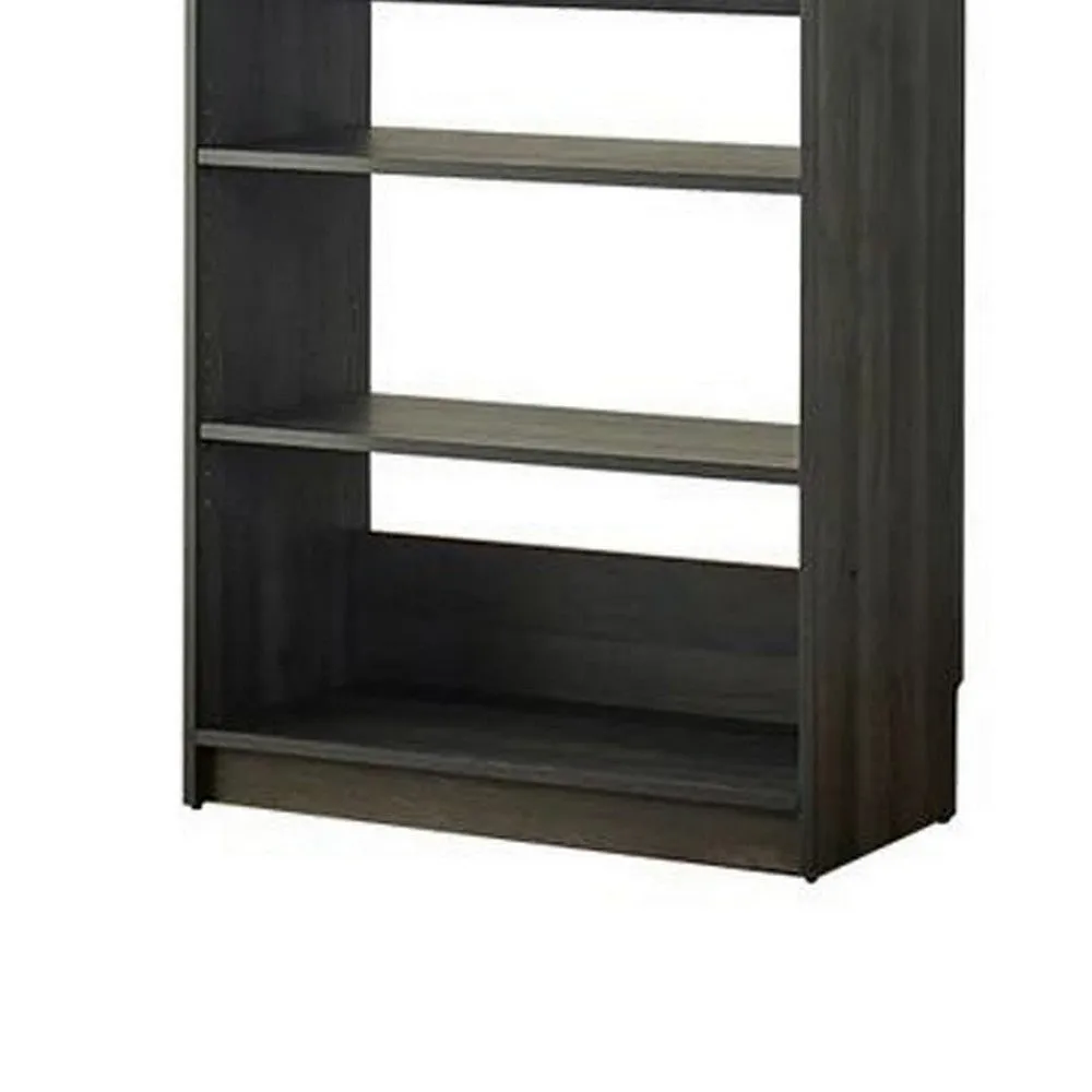 Dee Modular Closet System, 5 Tier Storage Shelves, Black Wood Finish By Casagear Home